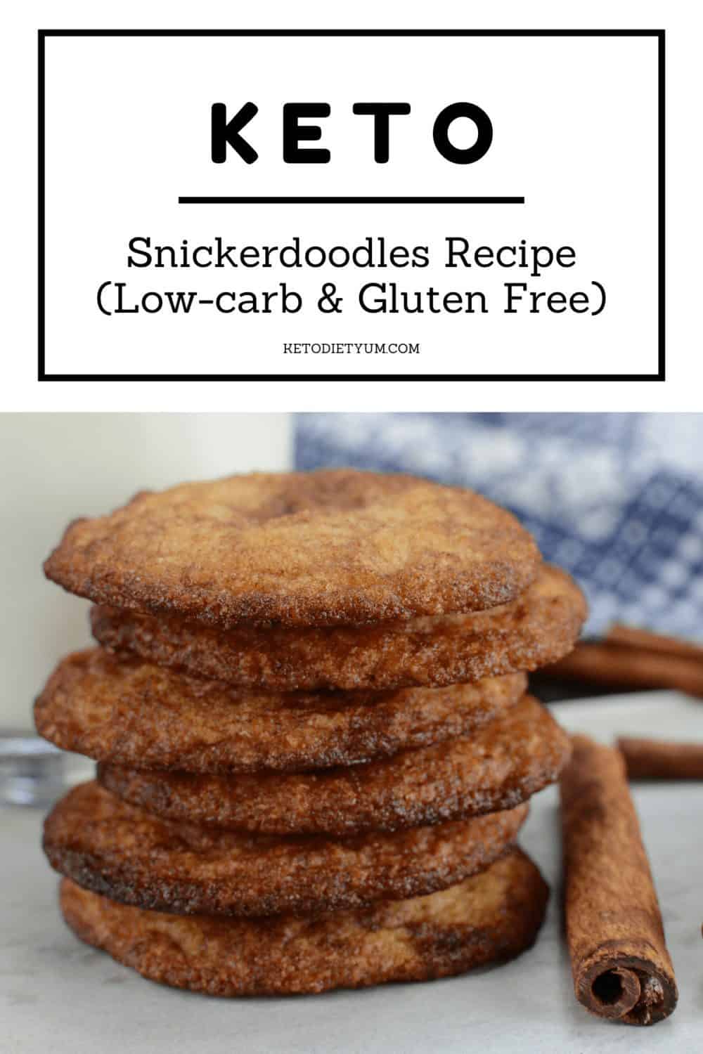 These delicious low-carb Keto Snickerdoodles are crispy on the outside while maintaining that chewy tender inside we all love. Combined with a coat of cinnamon and sweetener they're the perfect cookie to go with your coffee. #lowcarbrecipes #ketosis #ketogenicdiet