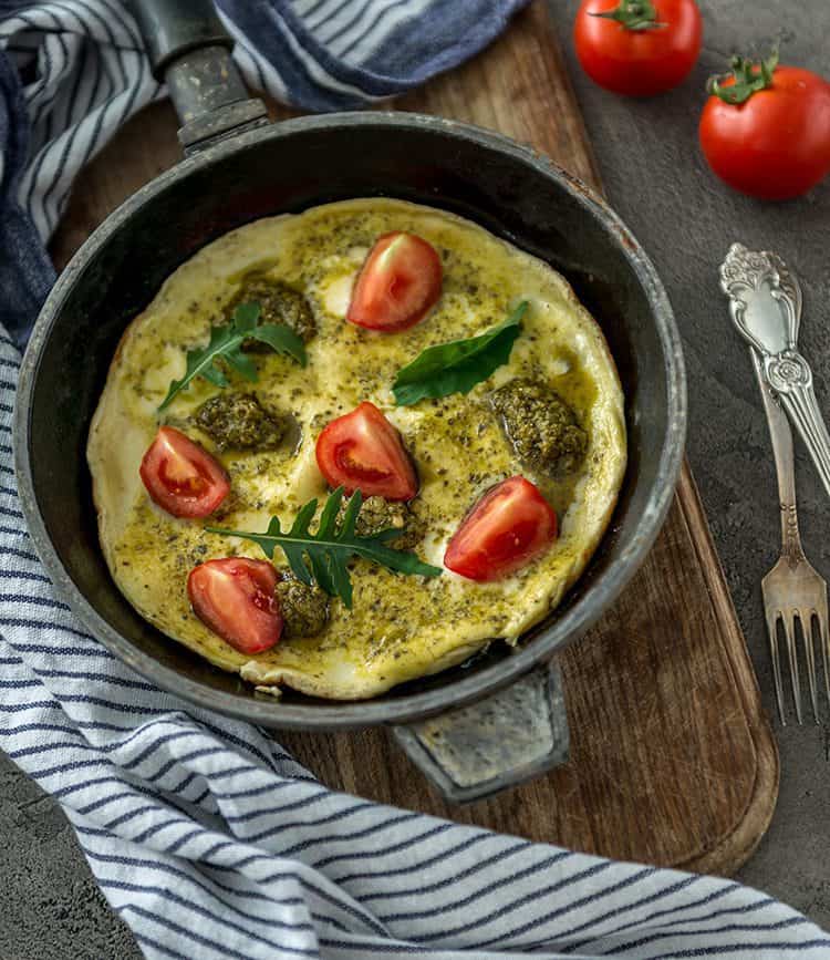 Keto Omelet with Pesto & Feta Cheese