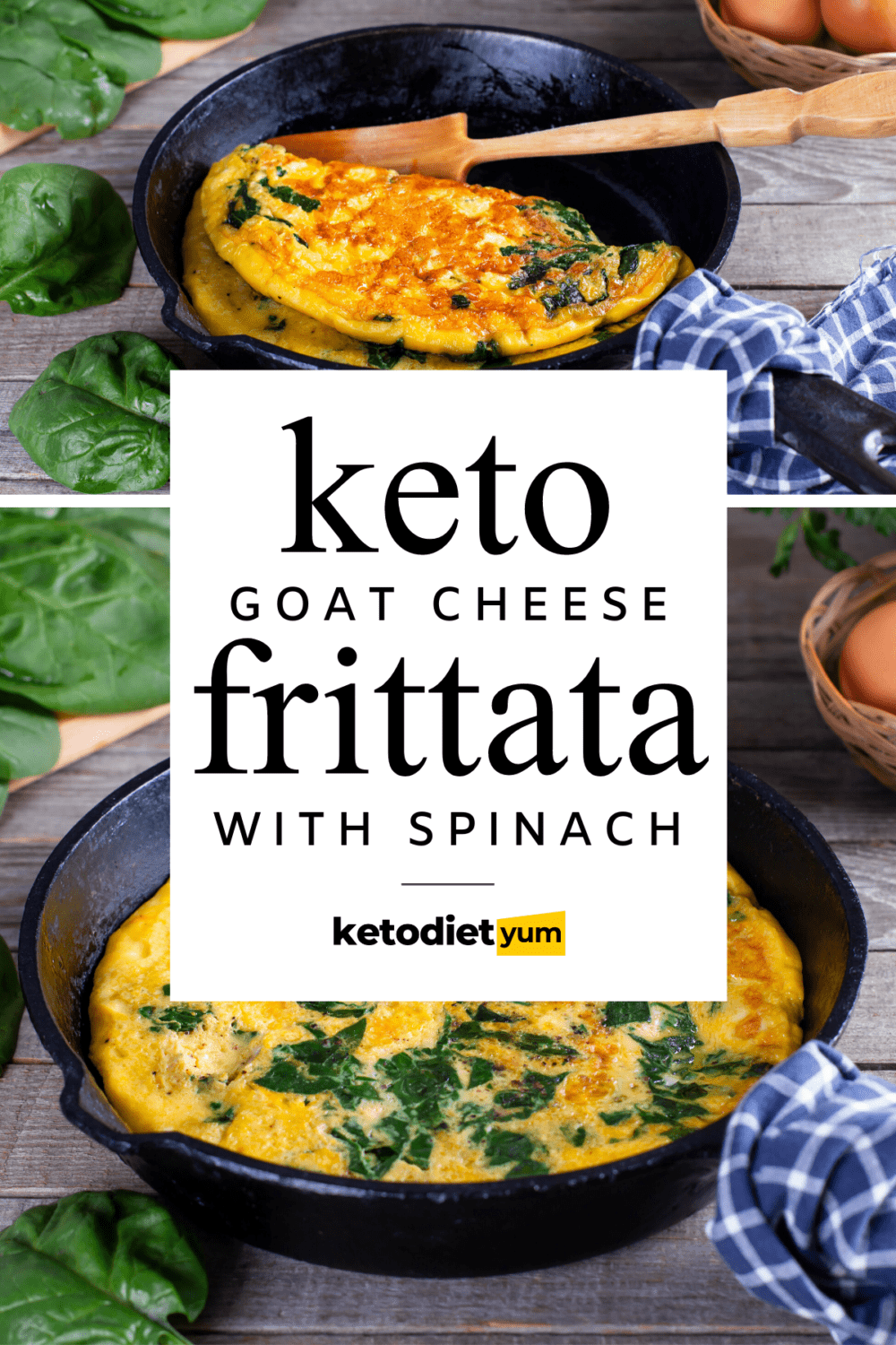 Keto Goat Cheese Frittata With Spinach Keto Diet Yum