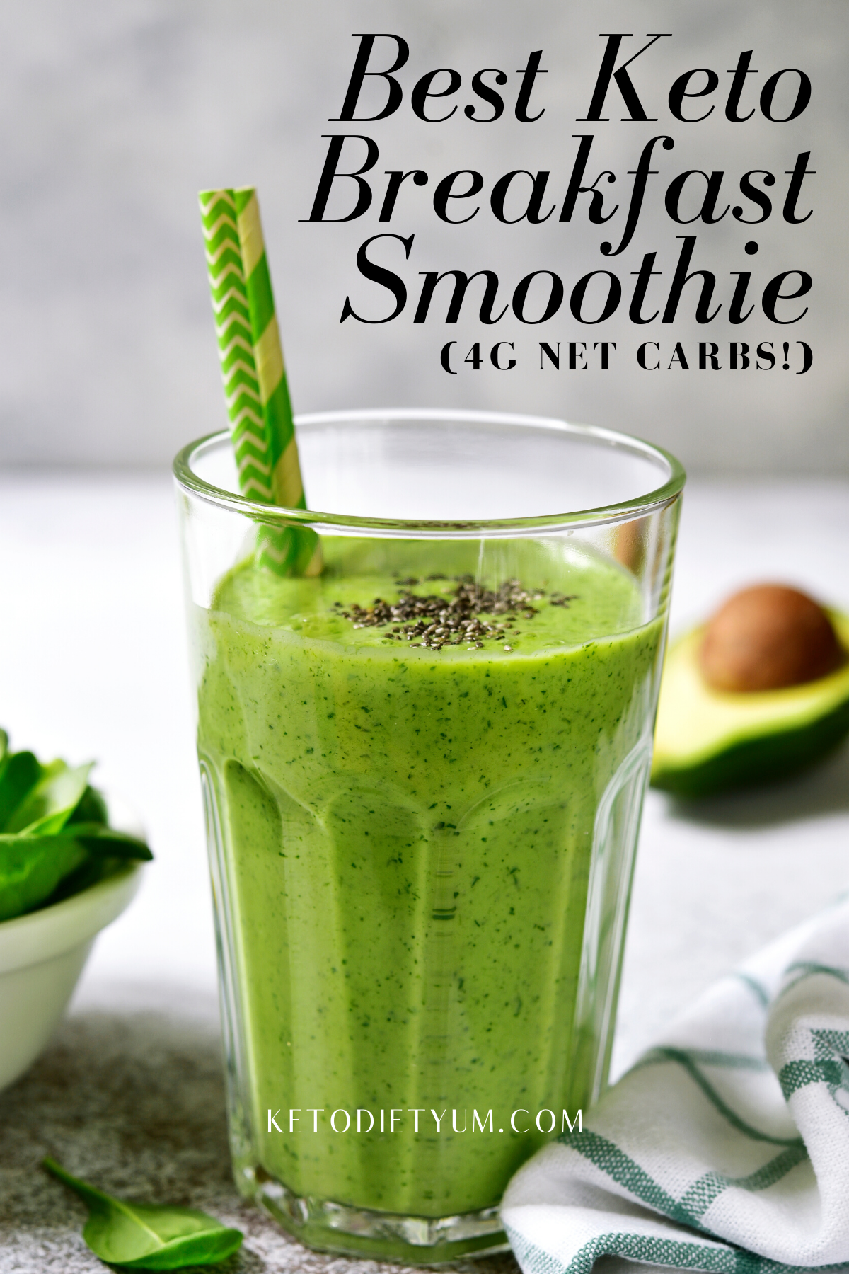 Best Keto Breakfast Smoothie Recipe (4.5g Net Carbs!)