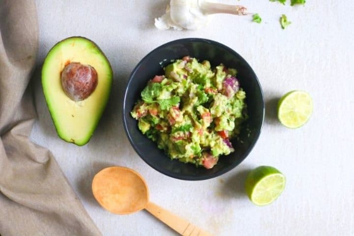 Bowl of keto guacamole