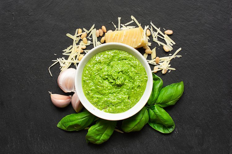 A bowl of delicious pesto