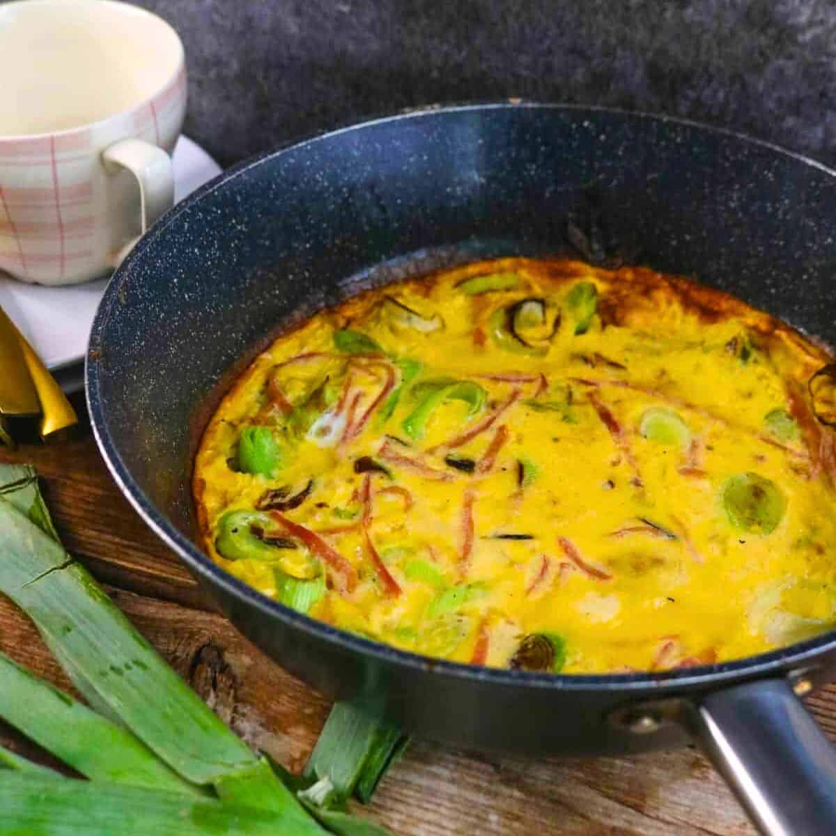 Best Keto Leek Bacon Omelette