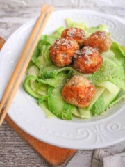 Keto Chicken Meatballs with Zoodles
