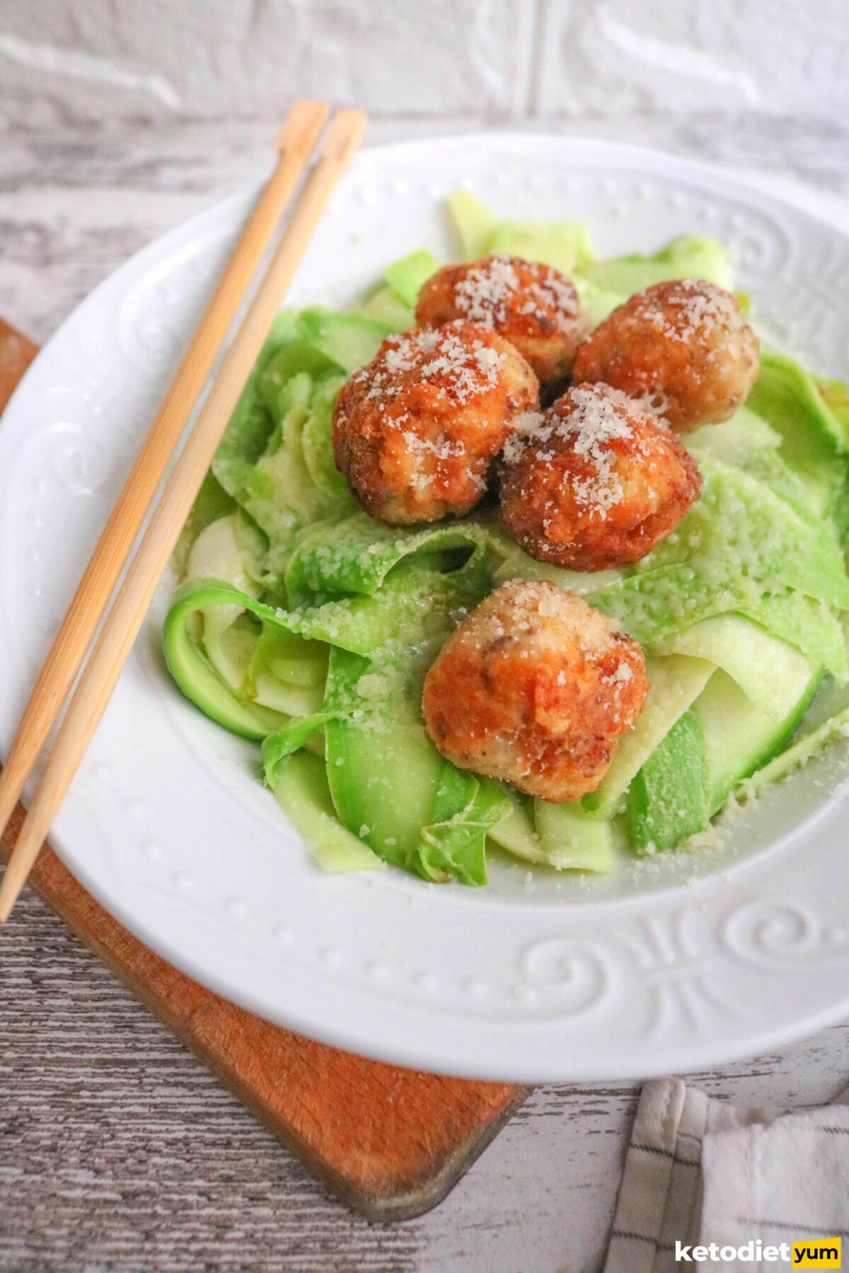 Keto Chicken Meatballs with Zoodles