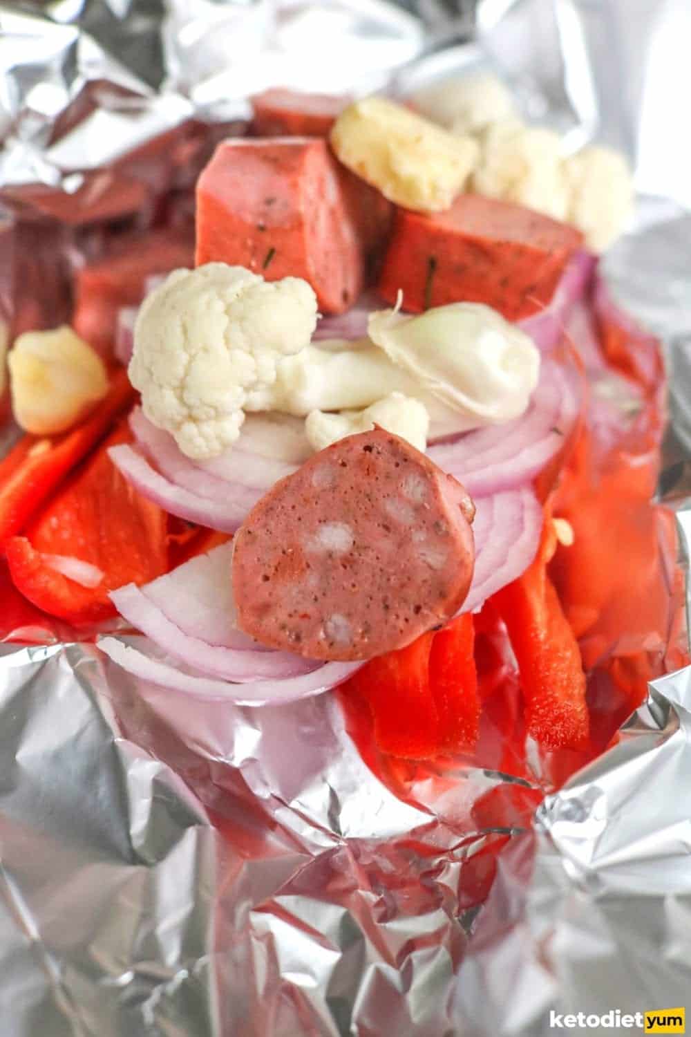 Keto Sausage Foil Packets