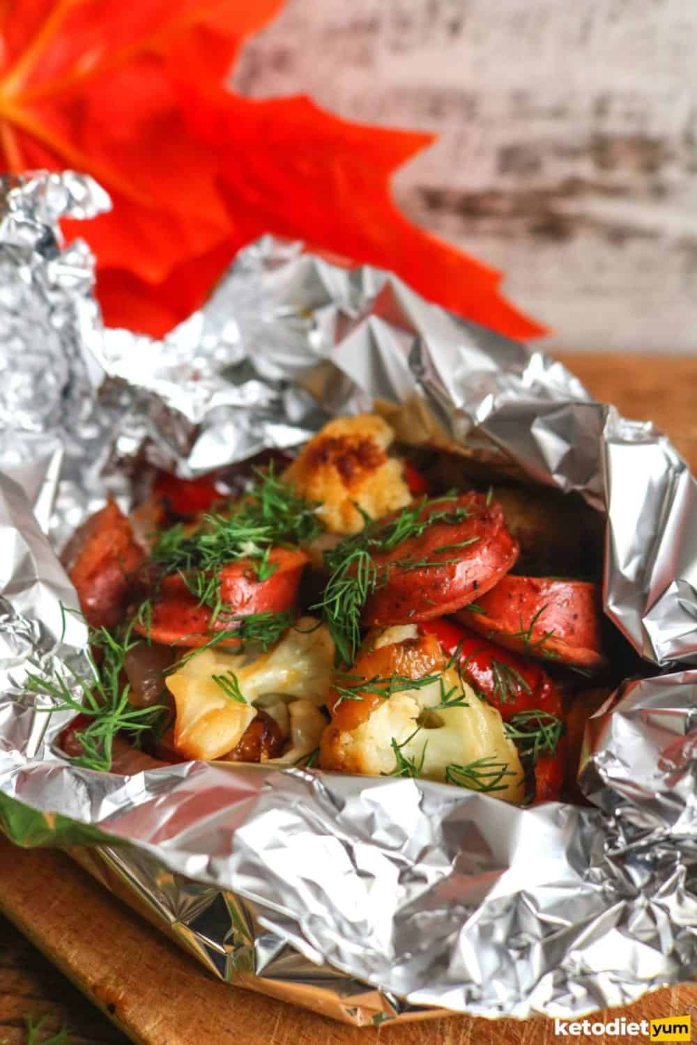 Keto Sausage Foil Packets
