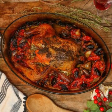 Herb Roasted Chicken with Slow Roasted Tomatoes and Garlic