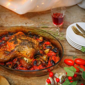 Herb Roasted Chicken with Slow Roasted Tomatoes and Garlic
