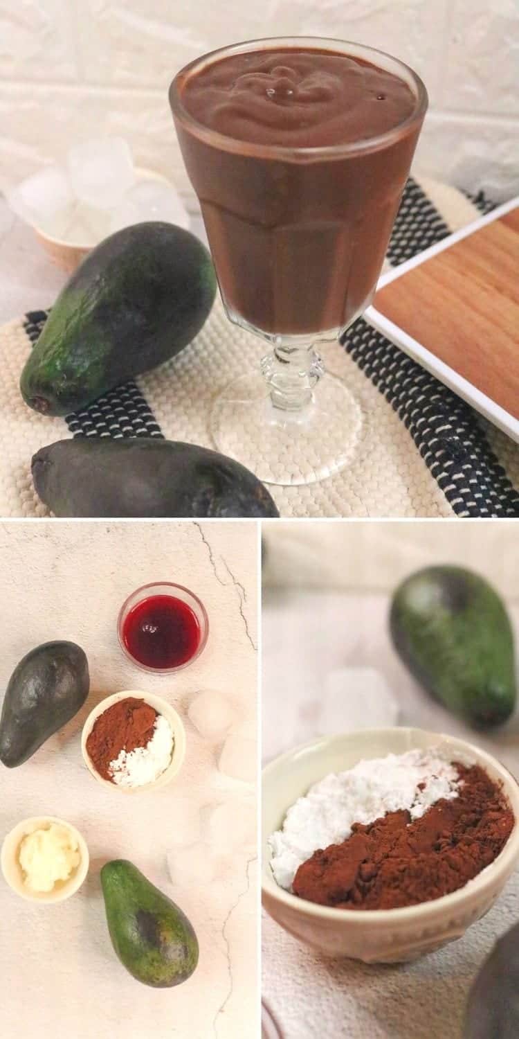 Ingredients to make a keto avocado smoothie
