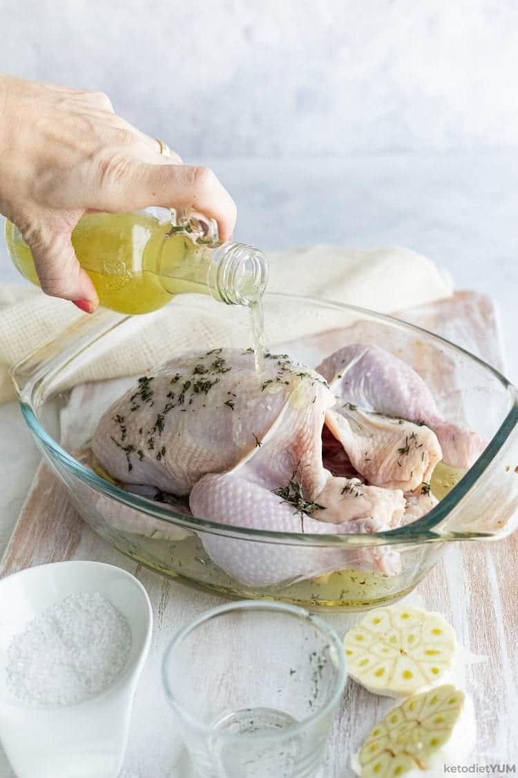 Preparing a baked whole chicken