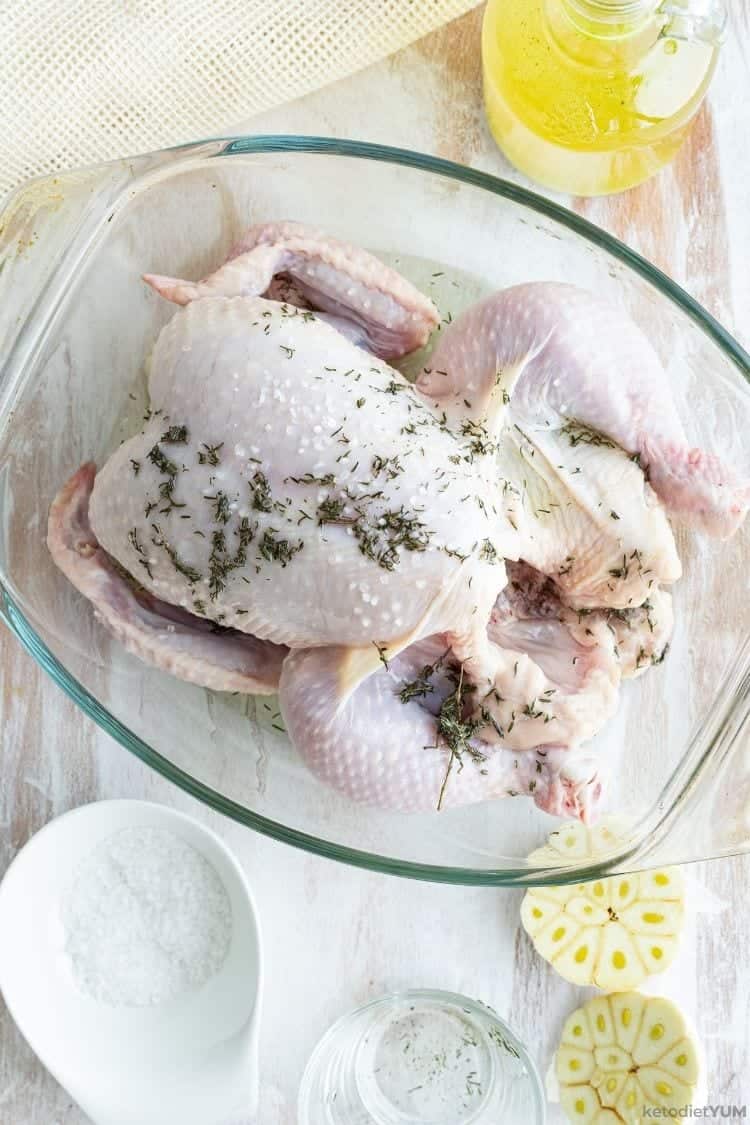 How to bake a whole chicken