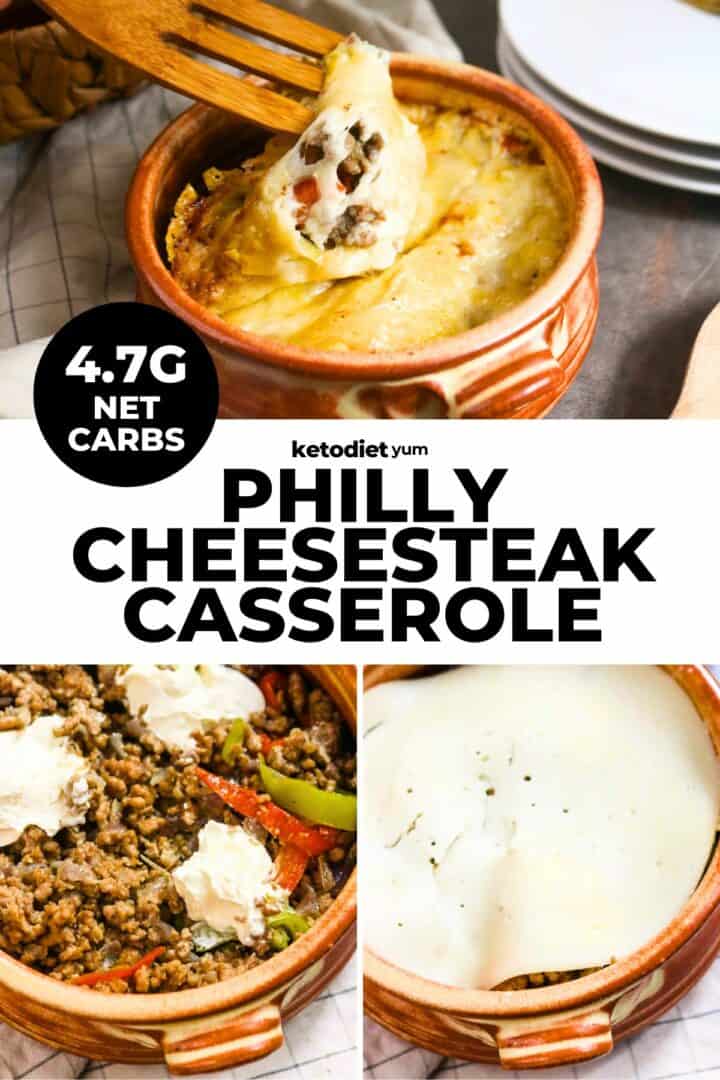 Keto Philly Cheesesteak Casserole