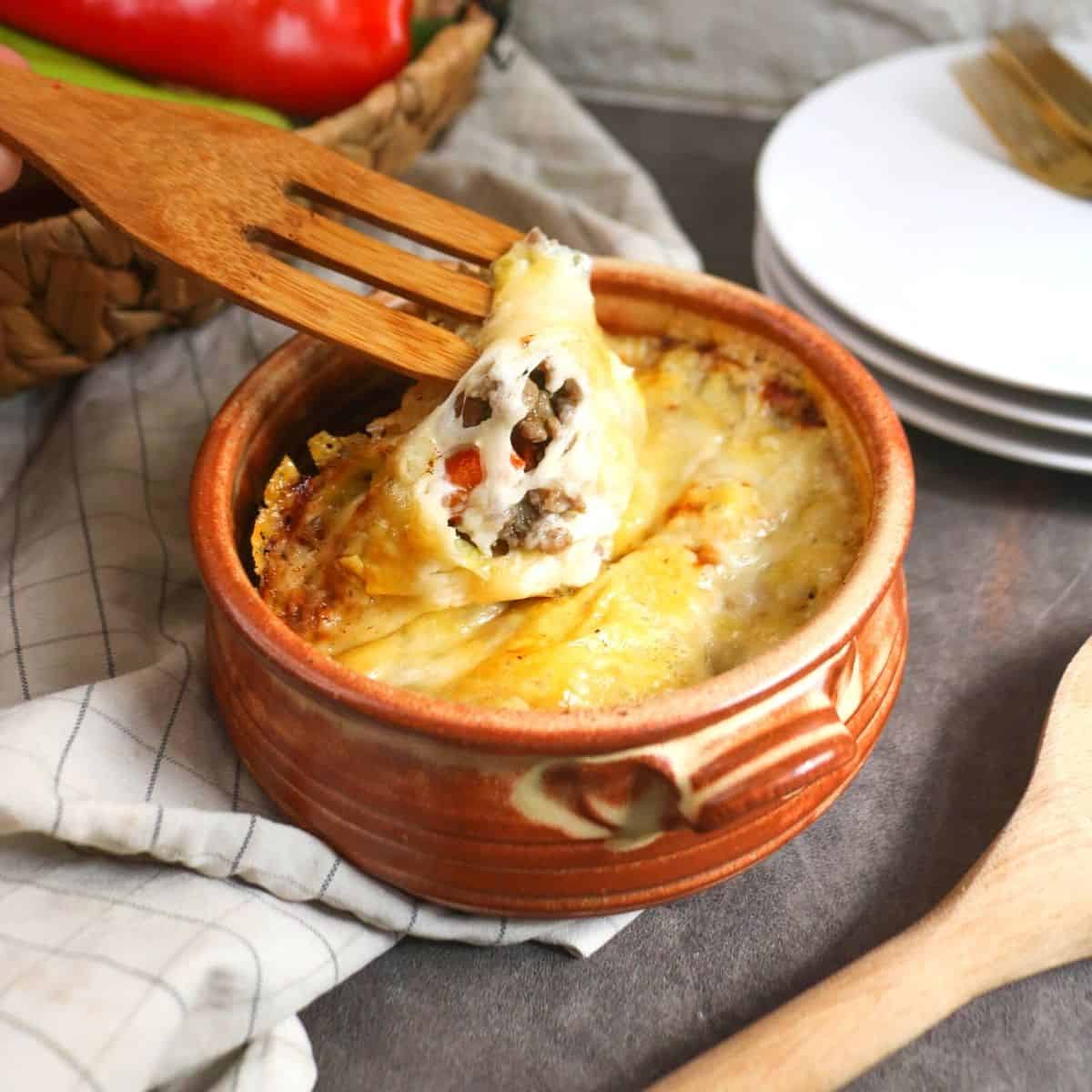 Keto Philly Cheesesteak Casserole
