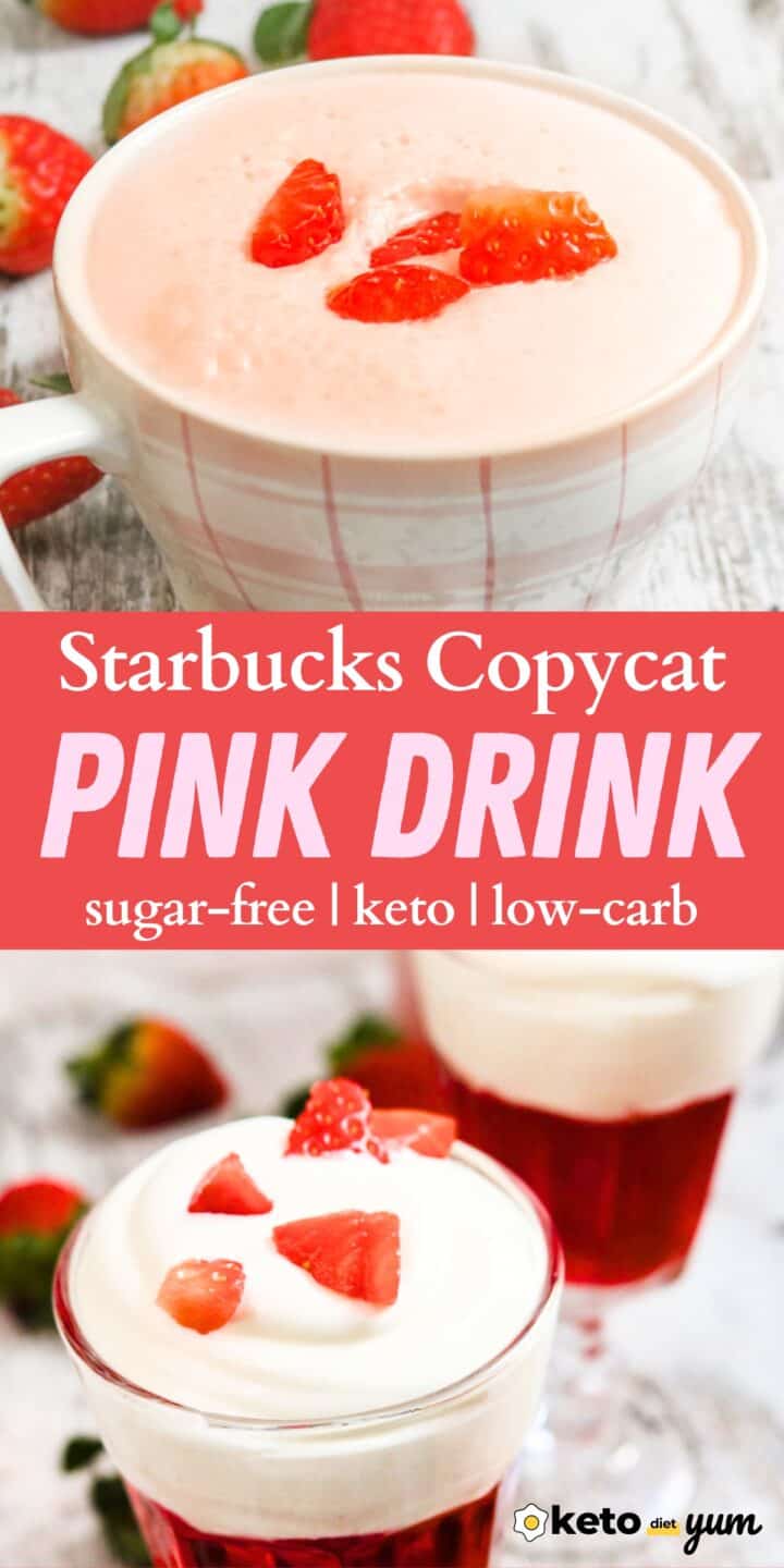 Summer time is right around the corner and this copycat Starbucks pink drink is refreshing and best of all, sugar free!