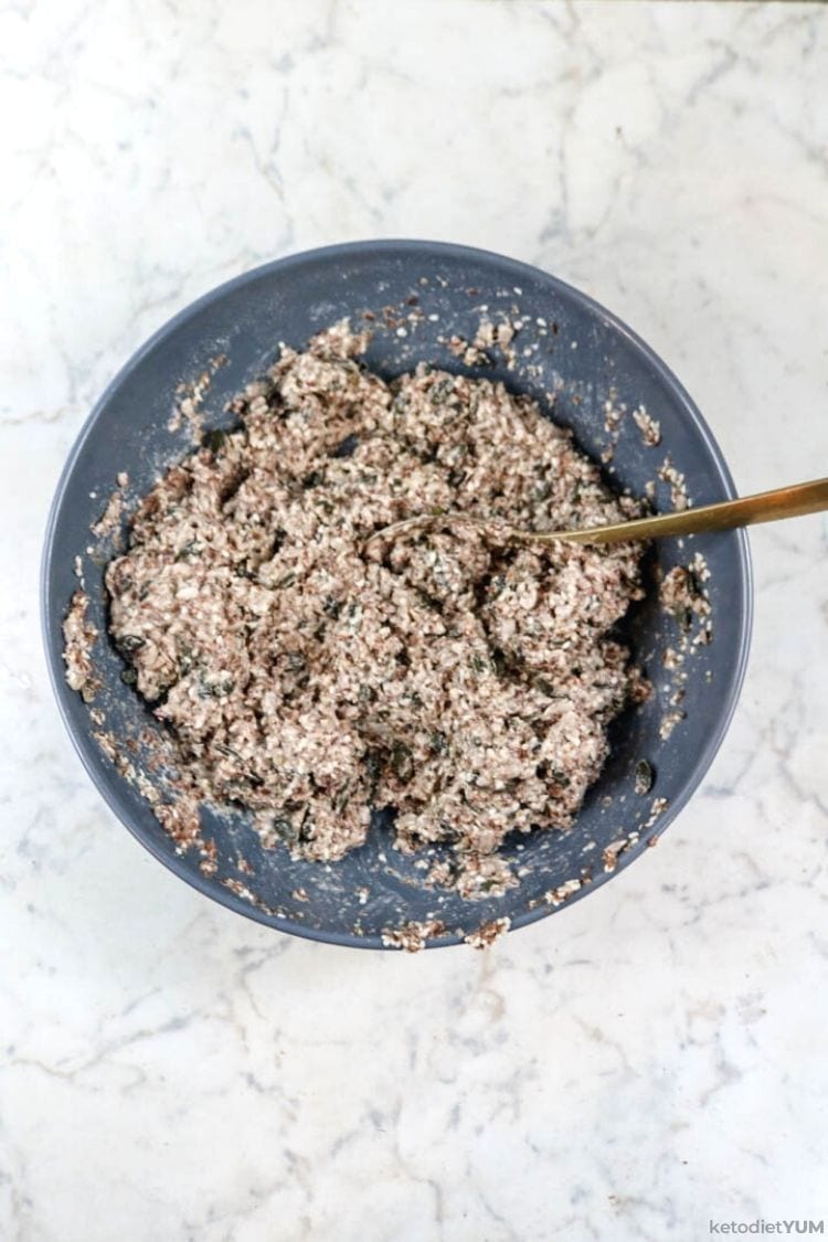 Making the keto crackers dough