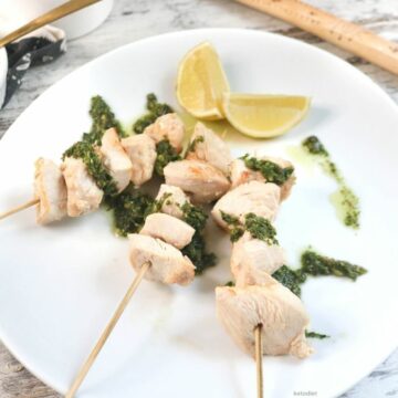 Chicken Skewers with Chermoula Sauce