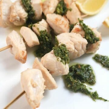 Chicken Skewers with Chermoula Sauce