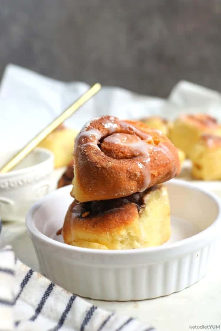 Perfect keto cinnamon rolls ready to eat