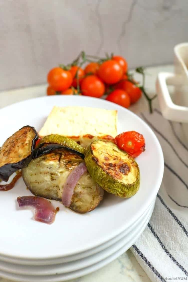 A serving of delicious Greek feta traybake