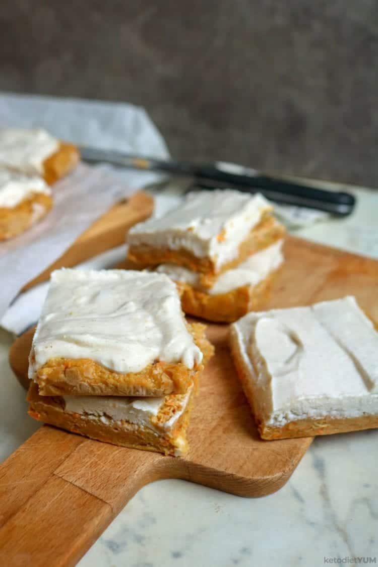 Delicious carrot cake bars with cream cheese frosting