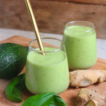 Keto Ginger Basil Avocado Smoothie