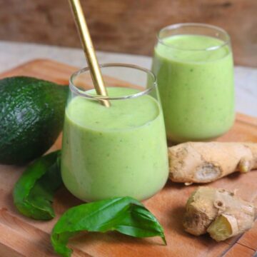 Keto Ginger Basil Avocado Smoothie