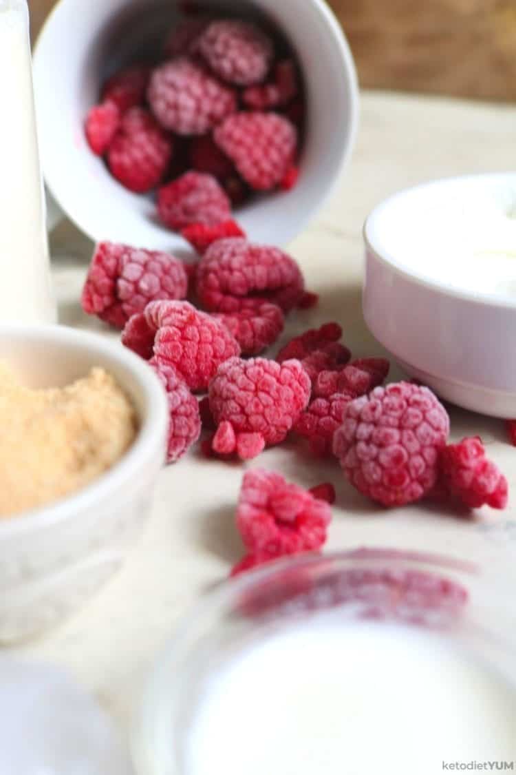 Raspberries for this delicious keto smoothie