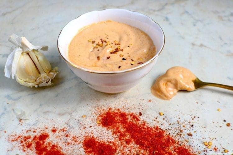 Bowl of Spicy Garlic Aioli