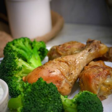 Roast Chicken with Broccoli and Garlic Cheese