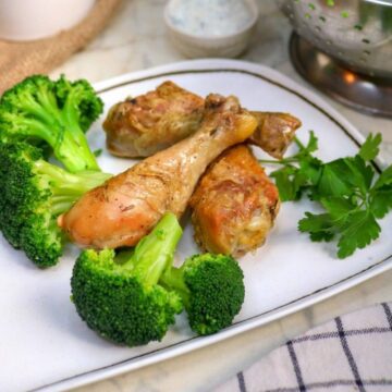 Roast Chicken with Broccoli and Garlic Cheese