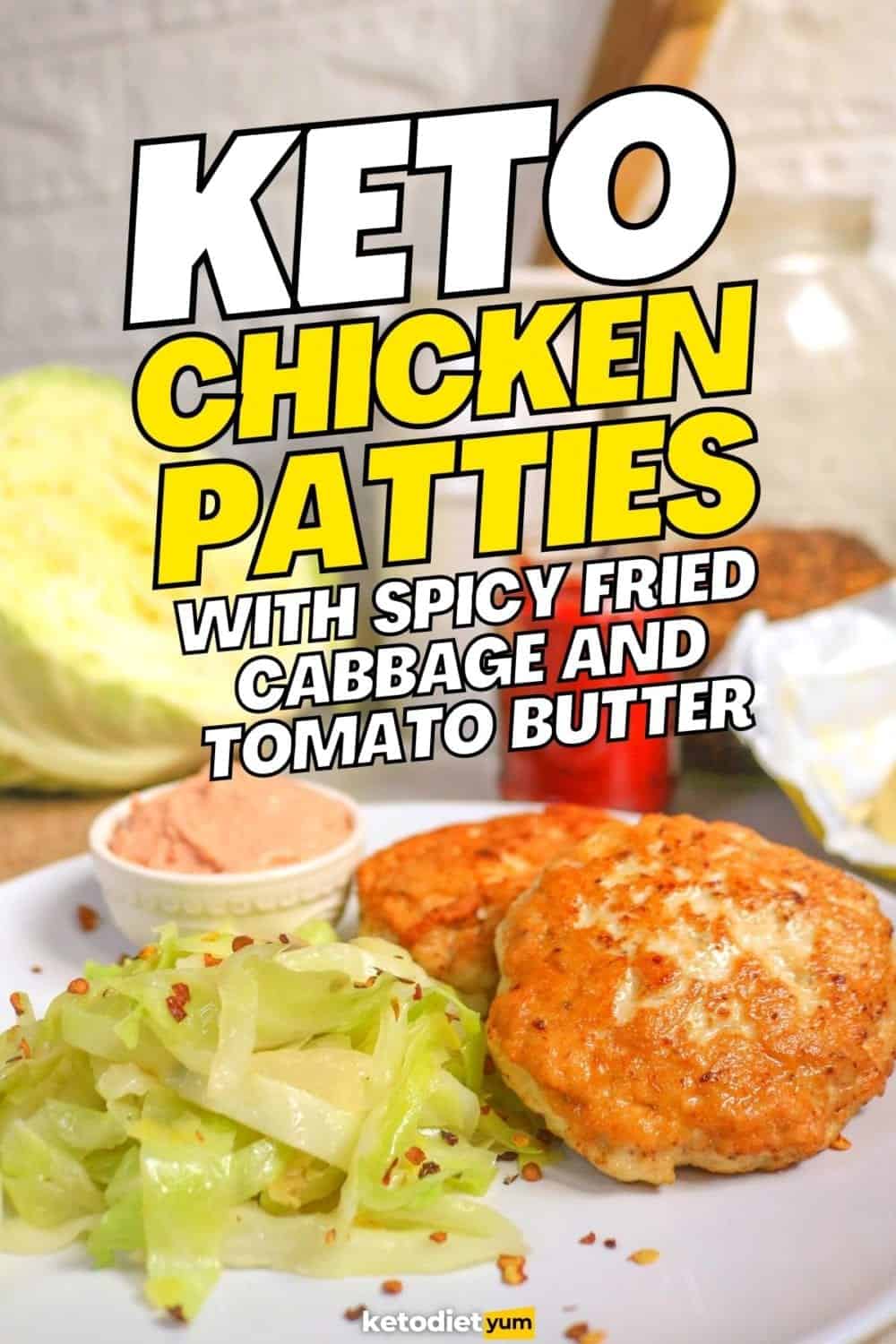 EASY Keto Chicken Patties With Spicy Fried Cabbage Keto Diet Yum