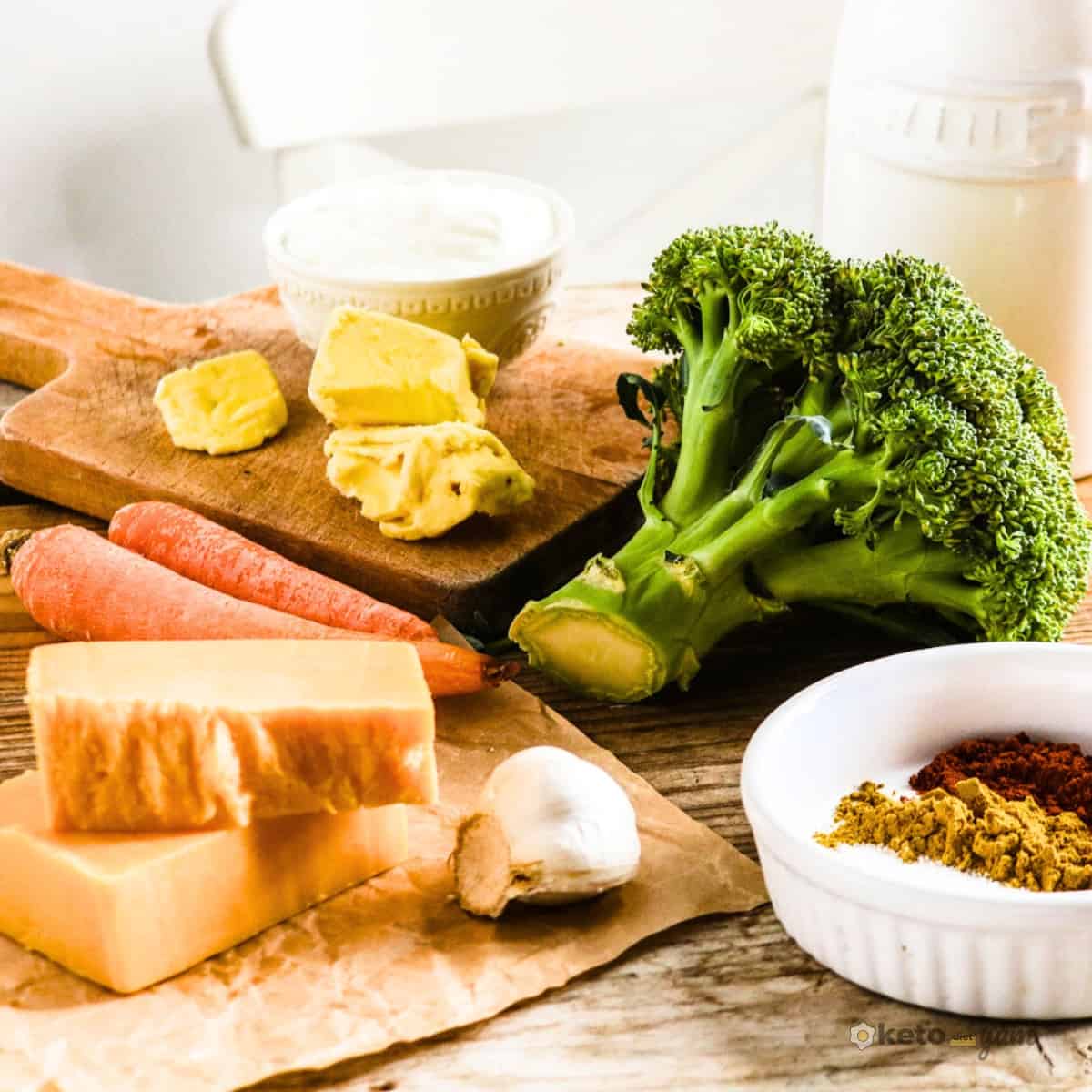 Keto Broccoli Cheddar Soup Ingredients