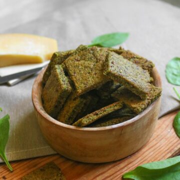 Keto Crispy Parmesan Spinach Crackers
