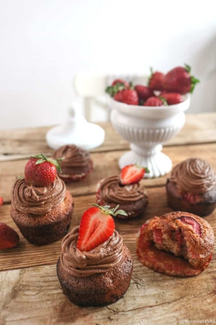 Delicious keto chocolate cupcakes ready to eat!