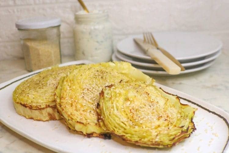 Delicious low carb roasted cabbage steaks