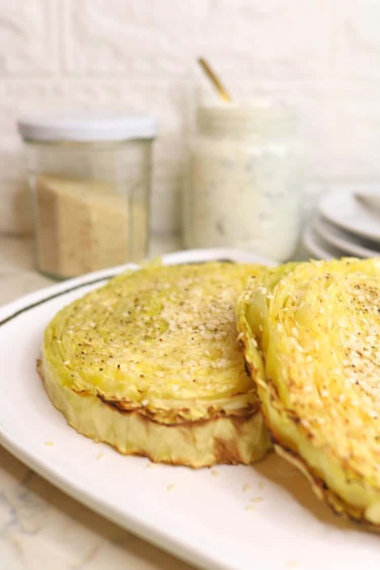 Delicious roasted cabbage steaks