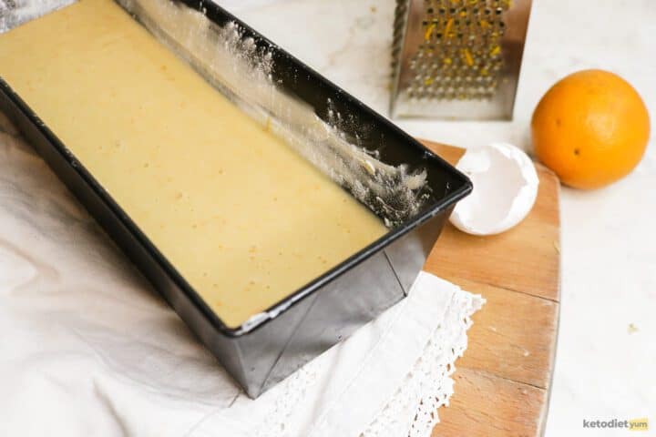 Mixing the ingredients to make orange cake batter