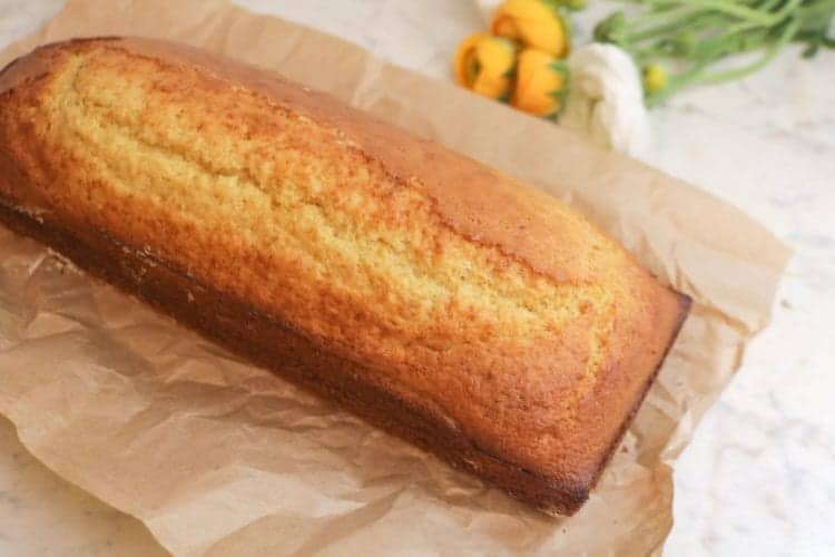 Keto almond flour orange cake after baking