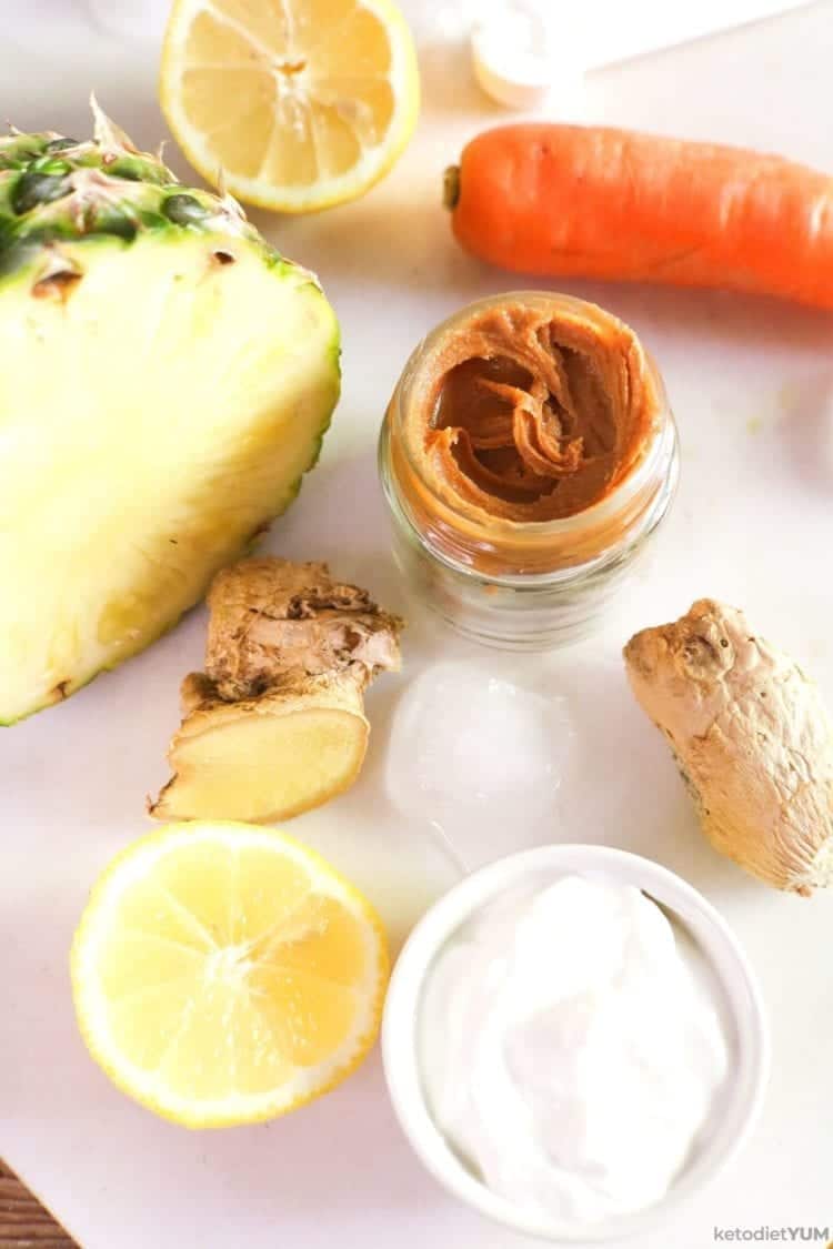 Keto Carrot Pineapple Smoothie low carb carrot pineapple smoothie ingredients
