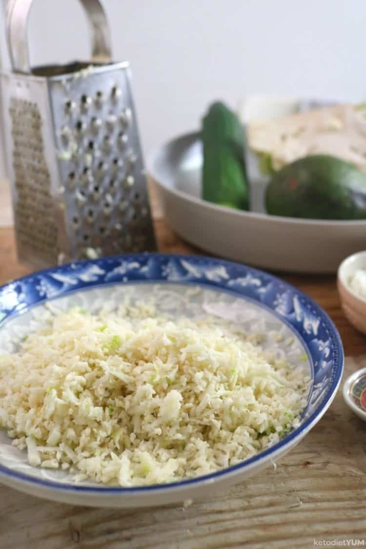 grated cauliflower for cauliflower rice