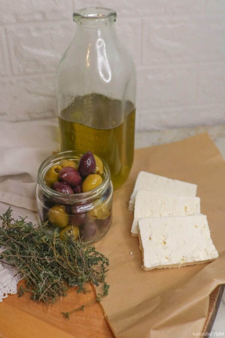 Ingredients to make baked feta