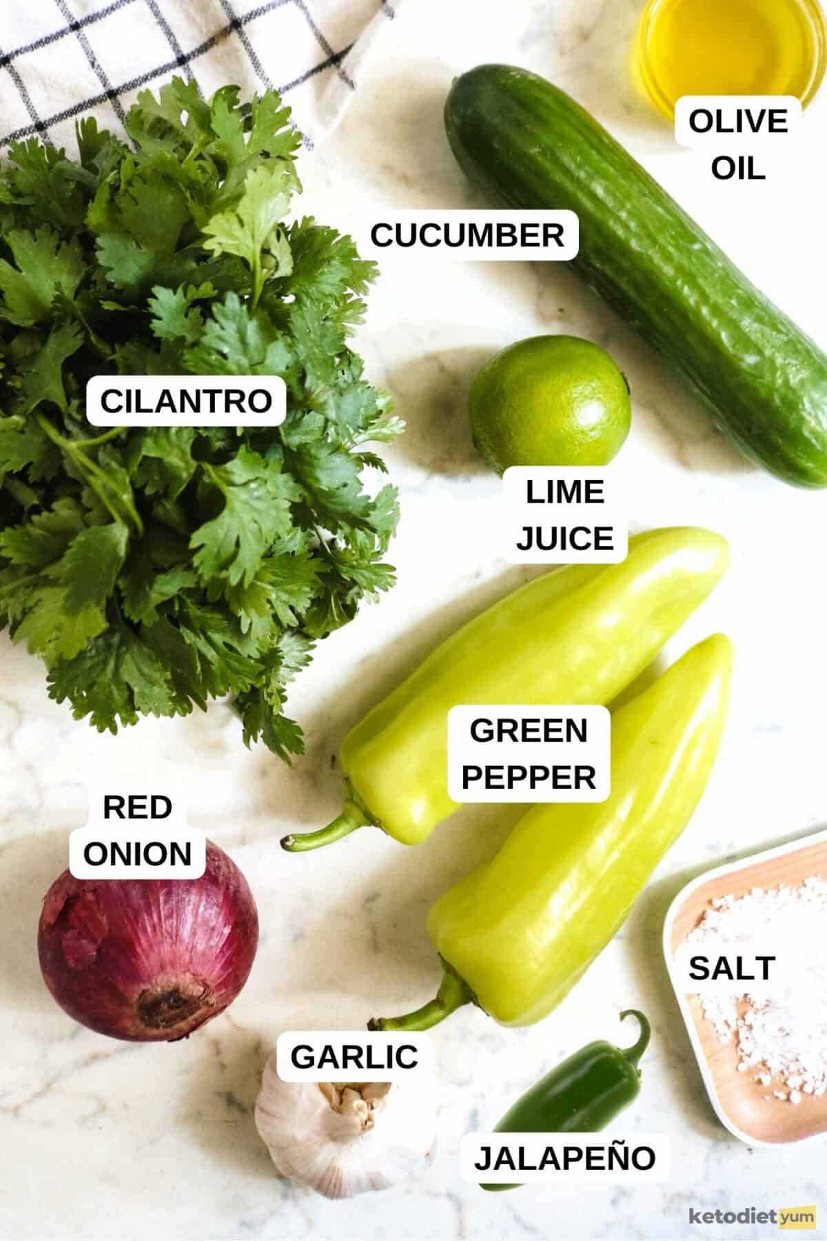 Keto Cucumber Salsa Recipe Ingredients