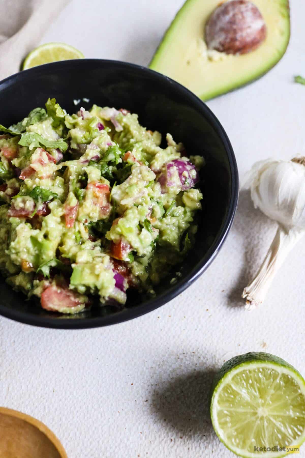 Delicious keto guacamole