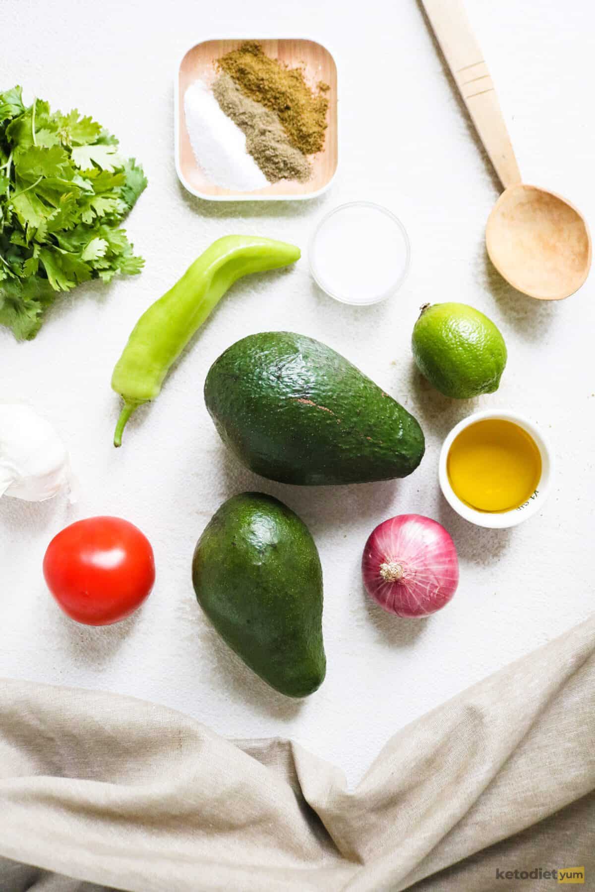 Keto Guacamole ingredients