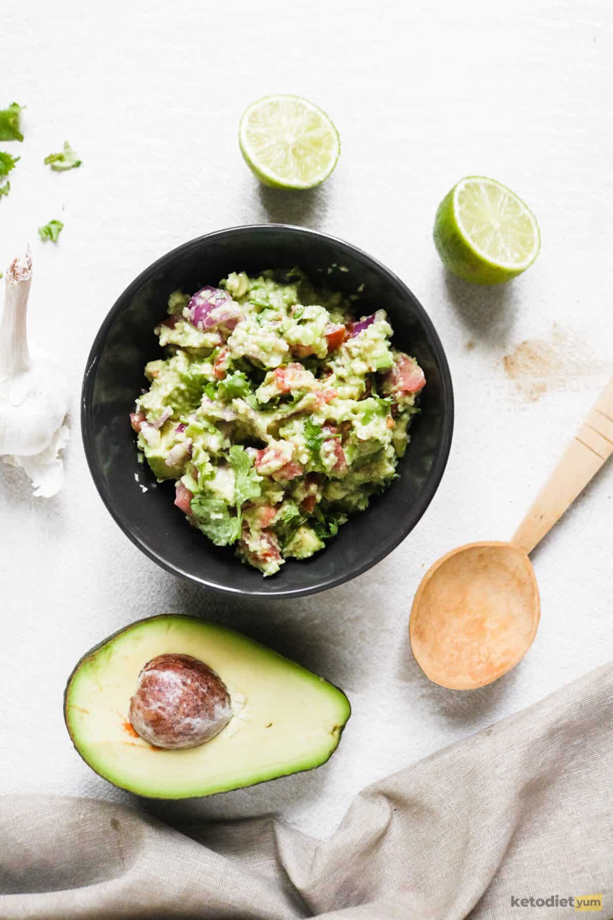 Delicious keto guacamole