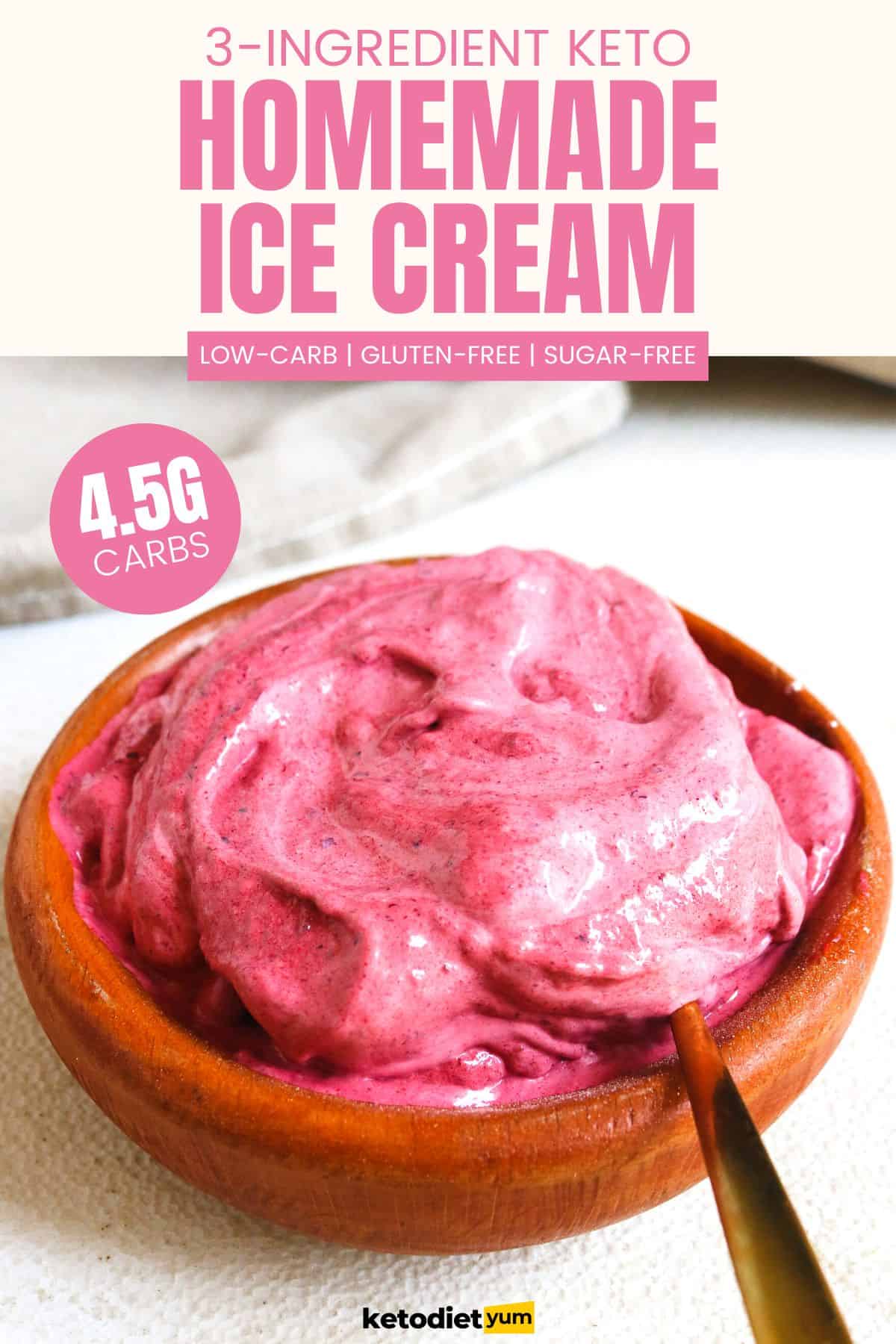 3 Ingredient Homemade Keto Ice Cream