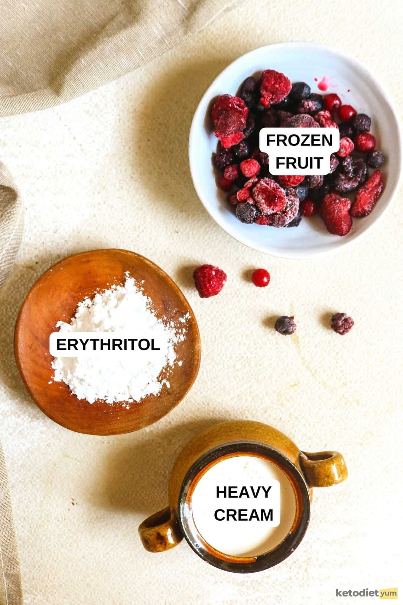 Homemade Keto Ice Cream Ingredients