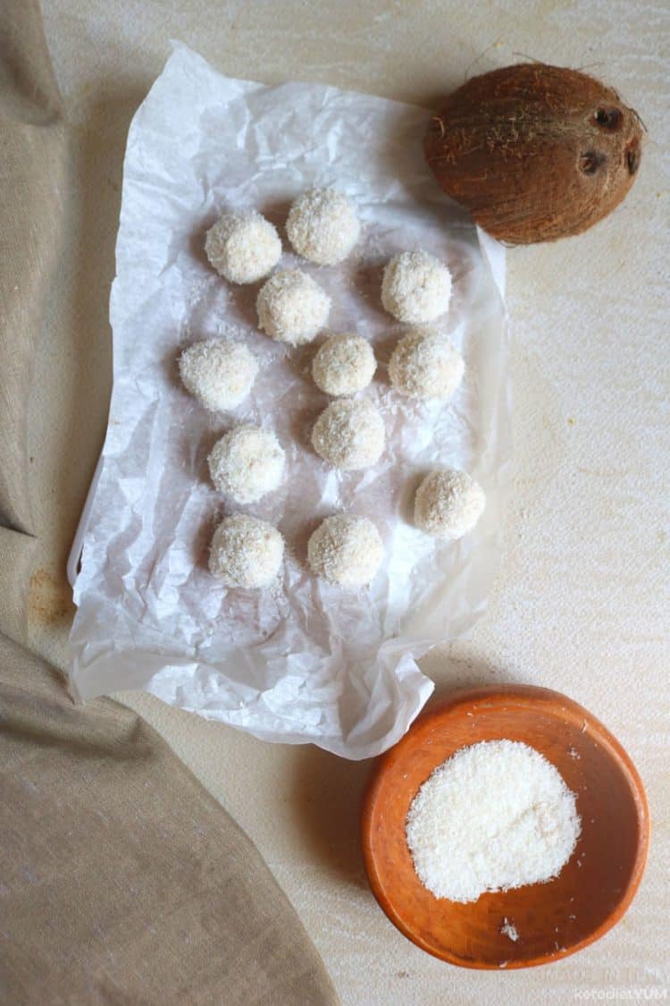 Lemon fat bombs ready to set in the freezer