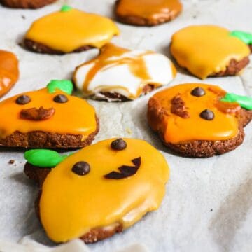 Halloween Keto Pumpkin Cookies with Frosting